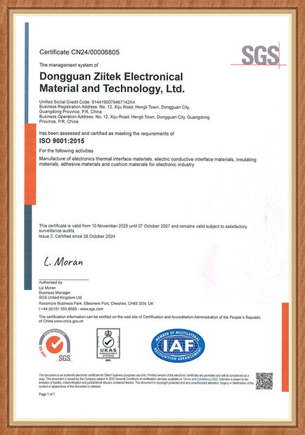 China Dongguan Ziitek Electronical Material and Technology Ltd. zertifizierungen