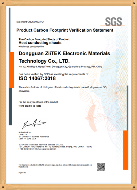 China Dongguan Ziitek Electronical Material and Technology Co., Ltd zertifizierungen
